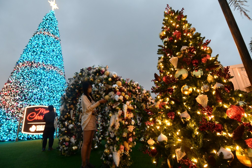 巨型聖誕樹高逾20米、相等於逾6層樓高。伍明輝攝