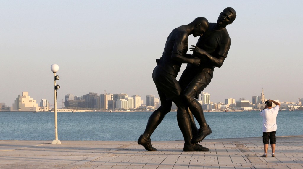 施丹头槌的铜像目前放在卡塔尔博物馆。Reuters资料图片