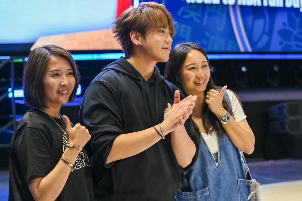 姜濤、MC JIN及林書豪亮相NBA中國賽。攝影:魏國謙 姜濤、MC JIN及林書豪亮相NBA中國賽。攝影:魏國謙