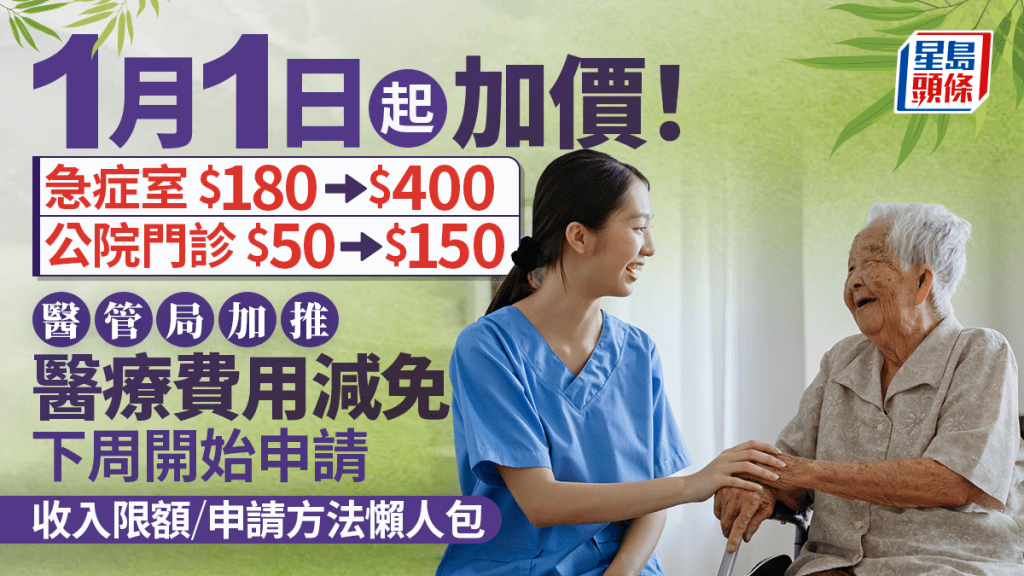公立醫院加價 |醫療費用減免11.3開始申請!急症室增至$400、門診加至$150  即睇申請資格/方法懶人包