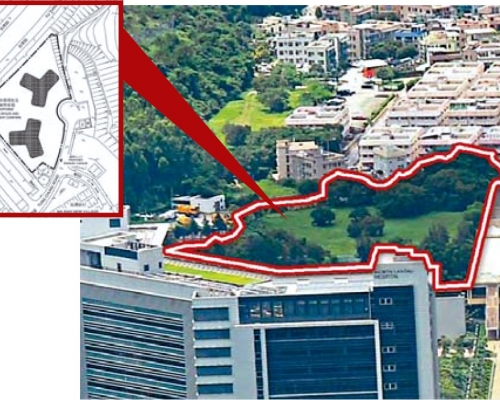 東涌裕泰苑位於北大嶼山醫院對面(紅線內為屋苑範圍)。