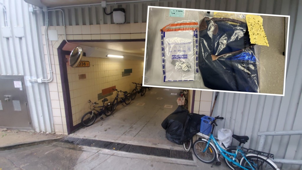 女護士在行人隧道入口遭搶劫,小圖為警方起回的失物。蔡楚輝攝