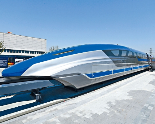 中國高速磁浮列車的試驗樣車。資料圖片
