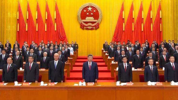 新疆維吾爾自治區成立70周年，習近平出席慶祝大會。 央視截圖