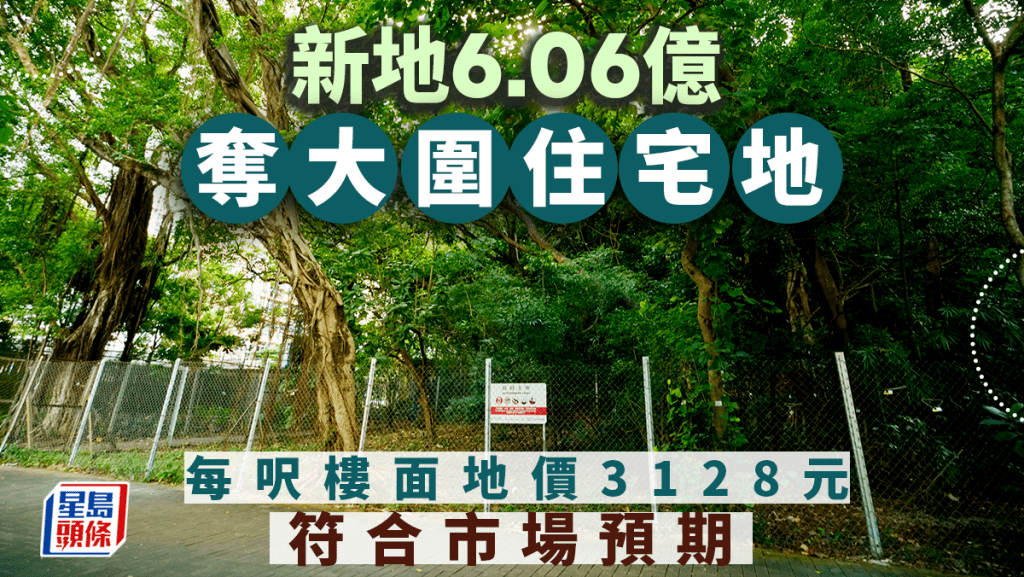 新地6.06億奪大圍「蚊型」住宅地 每呎樓面3128元 符合市場預期