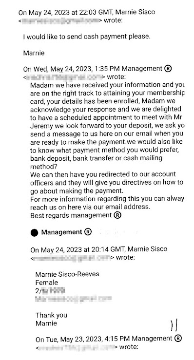 Marnie為見「謝洛美」真身，付款越來越