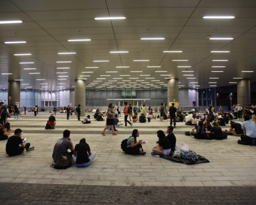 示威區情況平靜。