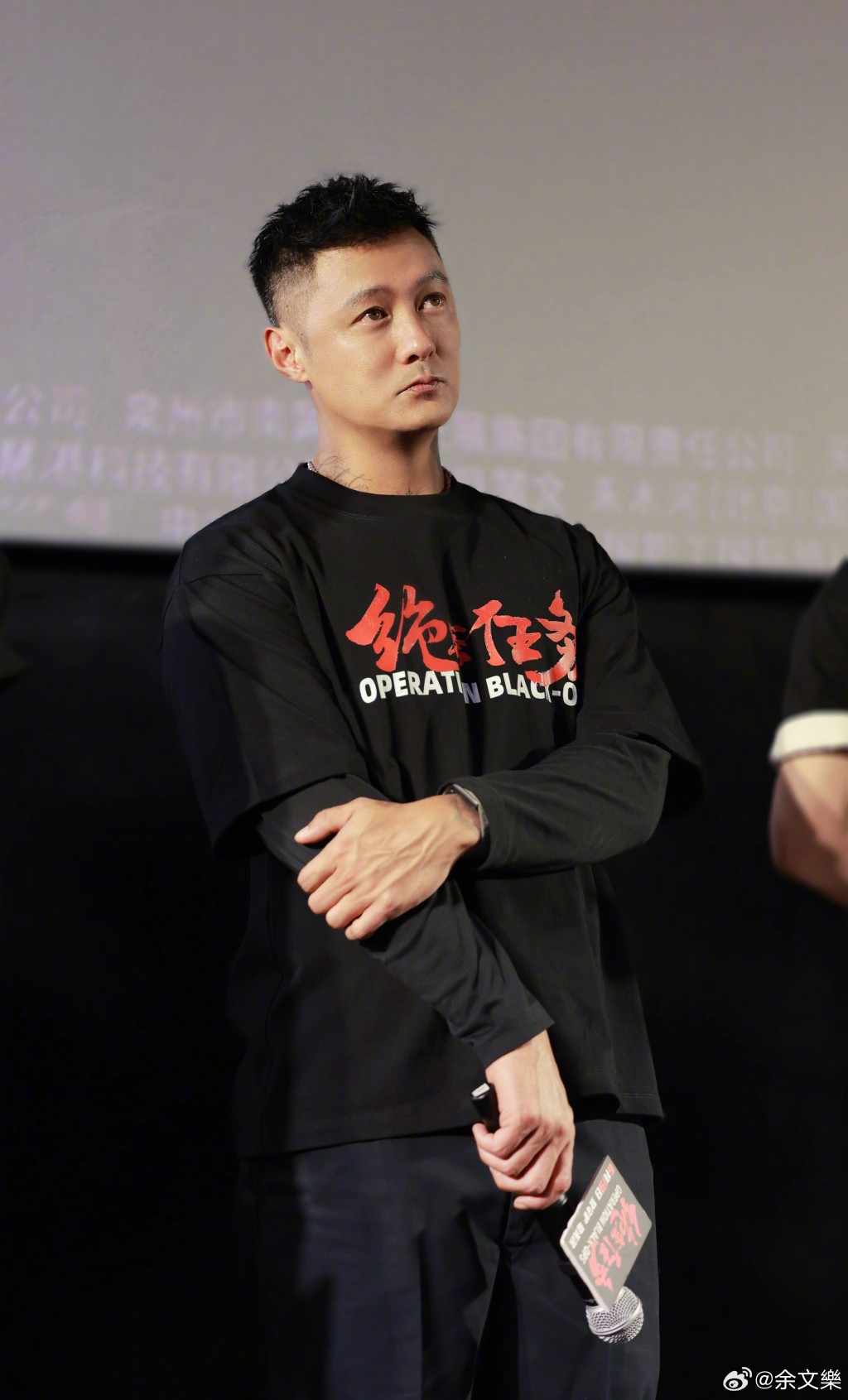余文樂出席電影宣傳活動,神情專注。 余文樂出席電影宣傳活動,神情專注。