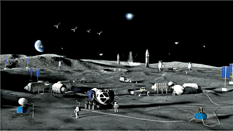 太空總署繪製的月球基地概念圖。 