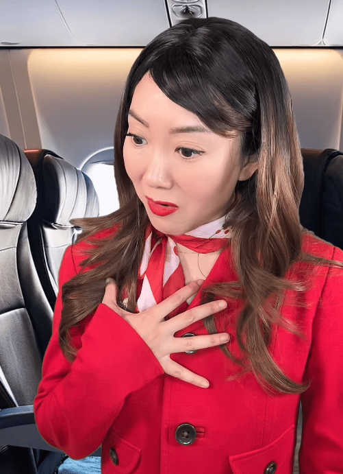前空姐转行拍搞笑短片爆红。IG@jeenie.weenie