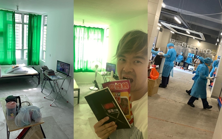 林子謙帶埋書本入營解悶,最頭痛反而係冇冷氣,得把風扇吹吹吓,房內有基本設施。