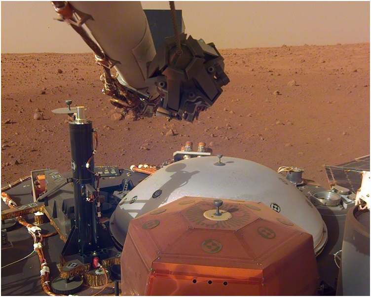 「洞察號」探測器是於上月26日在火星著陸。AP 