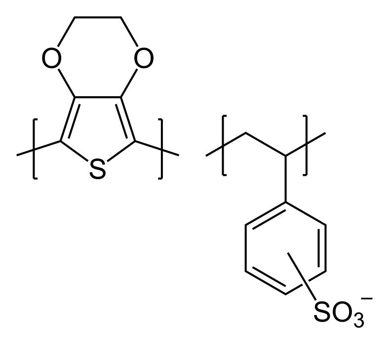 首先，其頗為對稱的結構提升其穩定性；另外，PEDOT:PSS 有很多氧分子（O），能令其在水中仍能保持化學穩定。