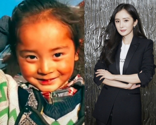 普吾尼瑪（左）與楊冪撞樣，在網上走紅。