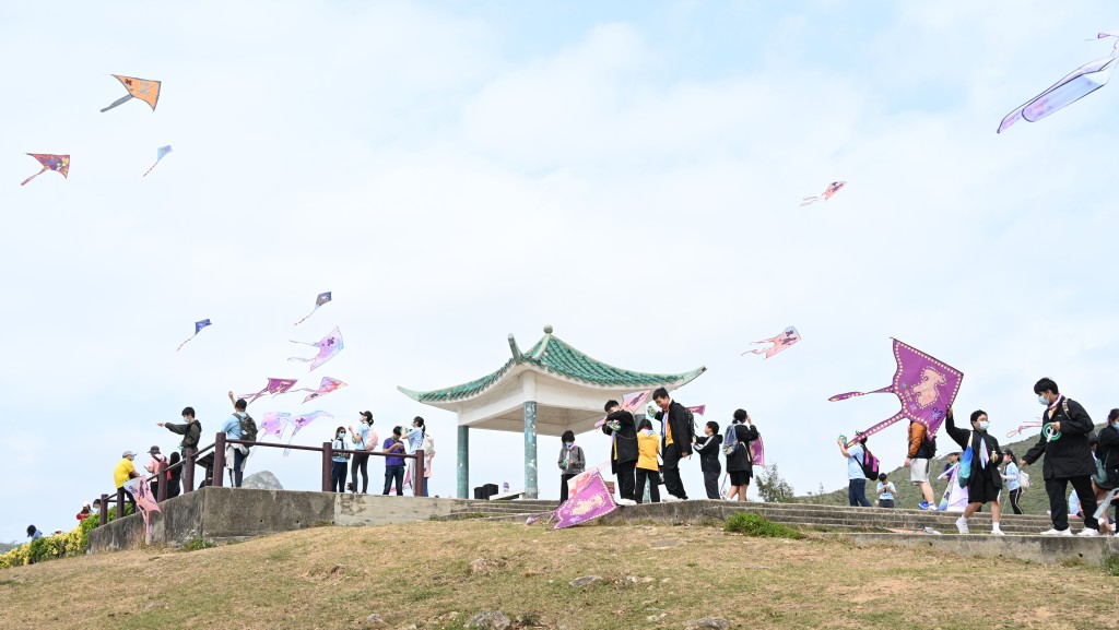 小龙马风筝在天空大放异彩。蔡建新摄