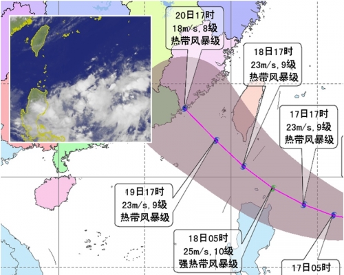大陆中央气象台预测路径