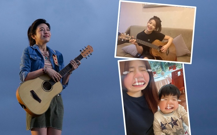 陳妍希為拍戲彈結他,之前囝囝4歲生日,她自彈自唱《小星星》送囝囝。