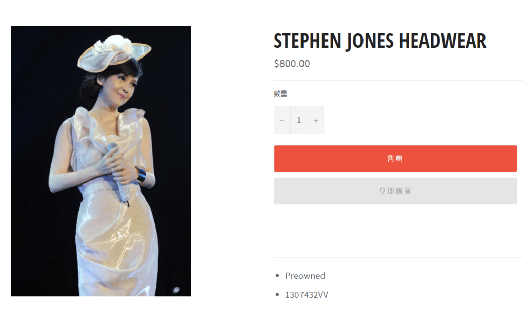 演唱会戴的STEPHEN JONES头饰，售价800元。