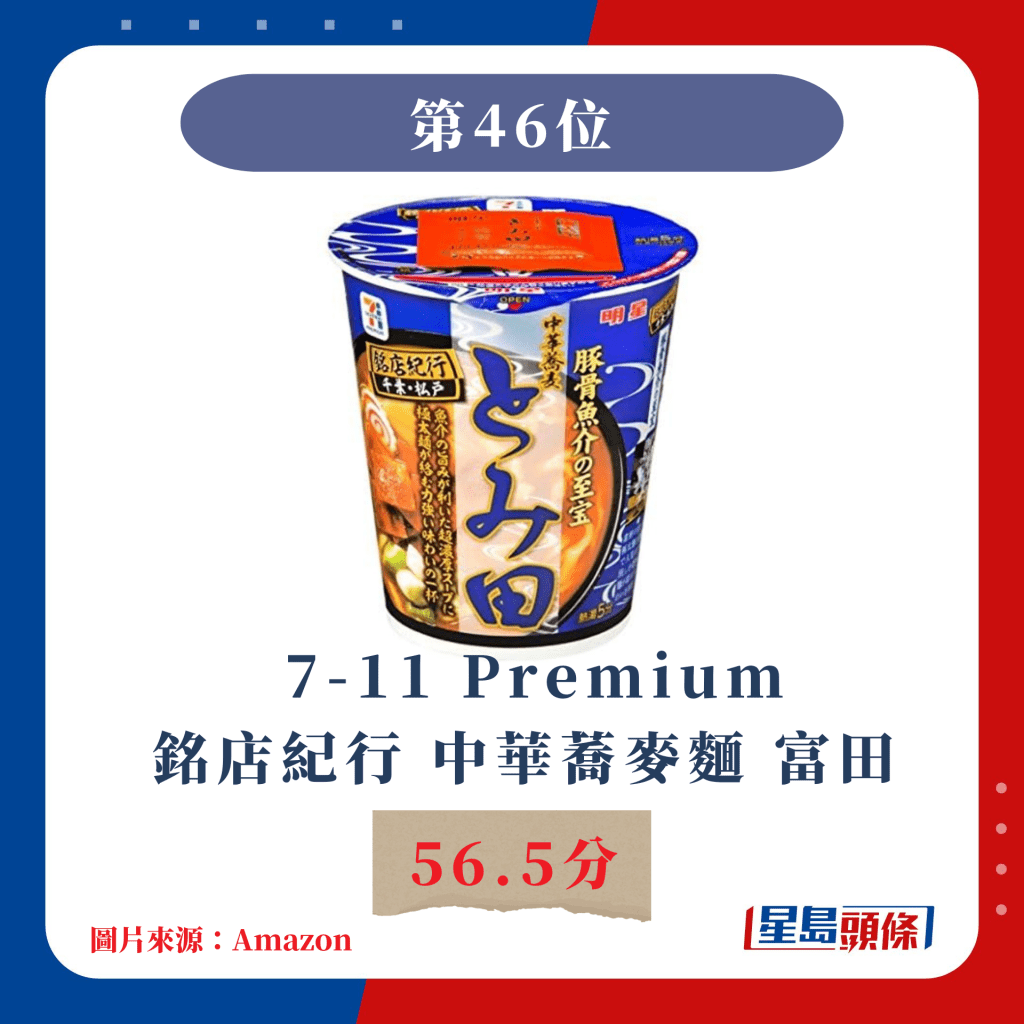 日本杯面票选｜第46位 7-11Premium 铭店纪行 中华荞麦面 富田 56.5分