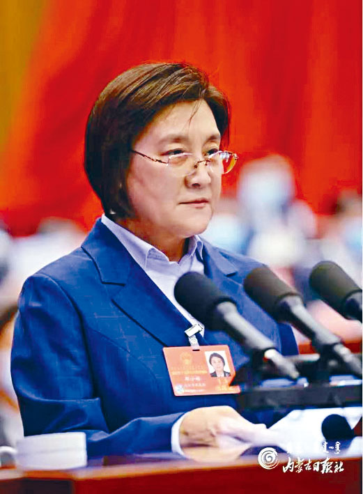 內蒙政府主席布小林疑在報告期間，突然暈倒。