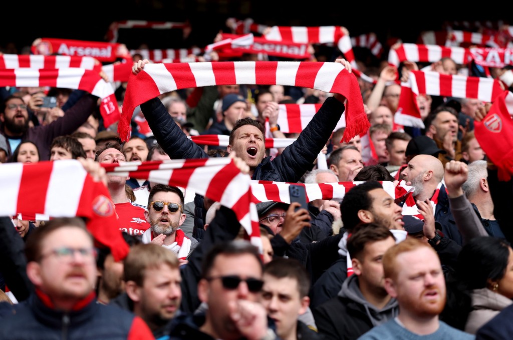 不少阿仙奴球迷担心球队会失冠。路透社