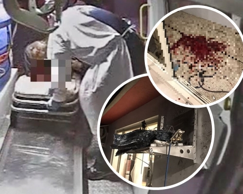 台灣苗栗一名冷氣安裝工人施工時，突然遇上室外機爆炸，致其臉部被炸傷。網圖