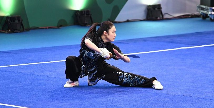 楊子瑩在個人賽奪女子刀術及長拳兩面銀牌。香港武聯FB圖 楊子瑩在個人賽奪女子刀術及長拳兩面銀牌。香港武聯FB圖