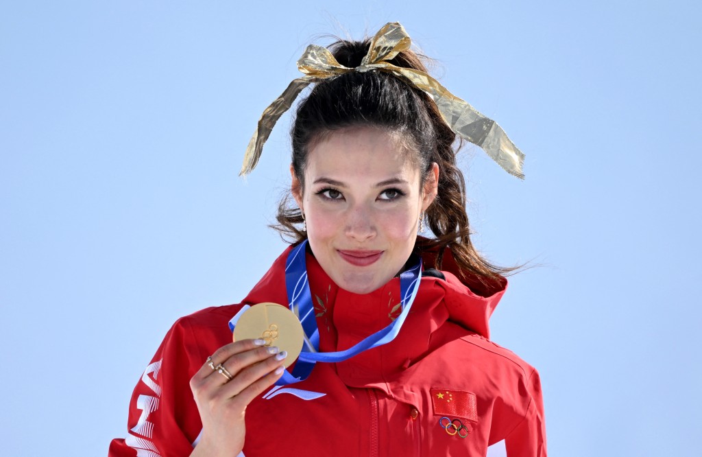 谷爱凌夺金。路透社