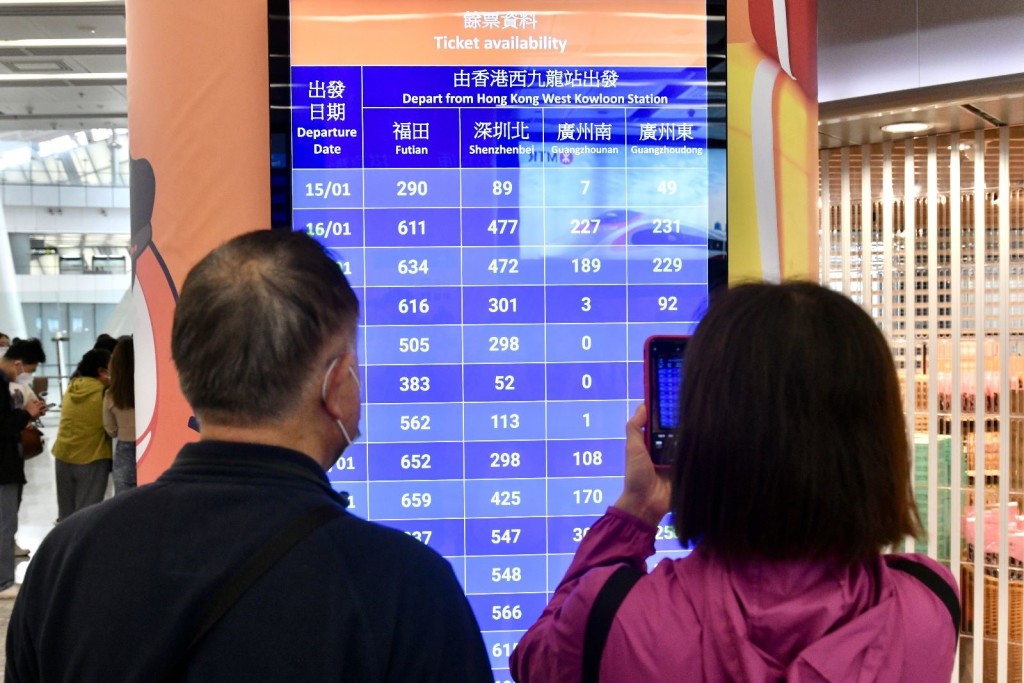 港鐵提供購票「懶人包」，每天顯示剩餘車票數量。盧江球攝
