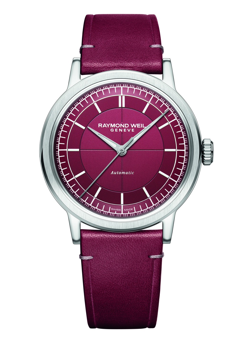 Raymond Weil Millesime Burgundy，錶殼：39mm不鏽鋼/ 機芯：RW4200自動/ 限量：88枚/售價：$12,600。