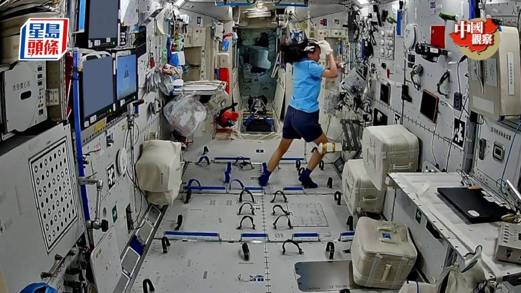 黎家盈在太空站洗頭，展示太空人生活不為人知一面。