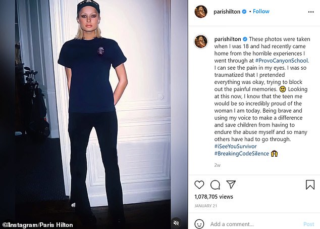 Paris曾在社交網上載入讀寄宿學校時的照片。