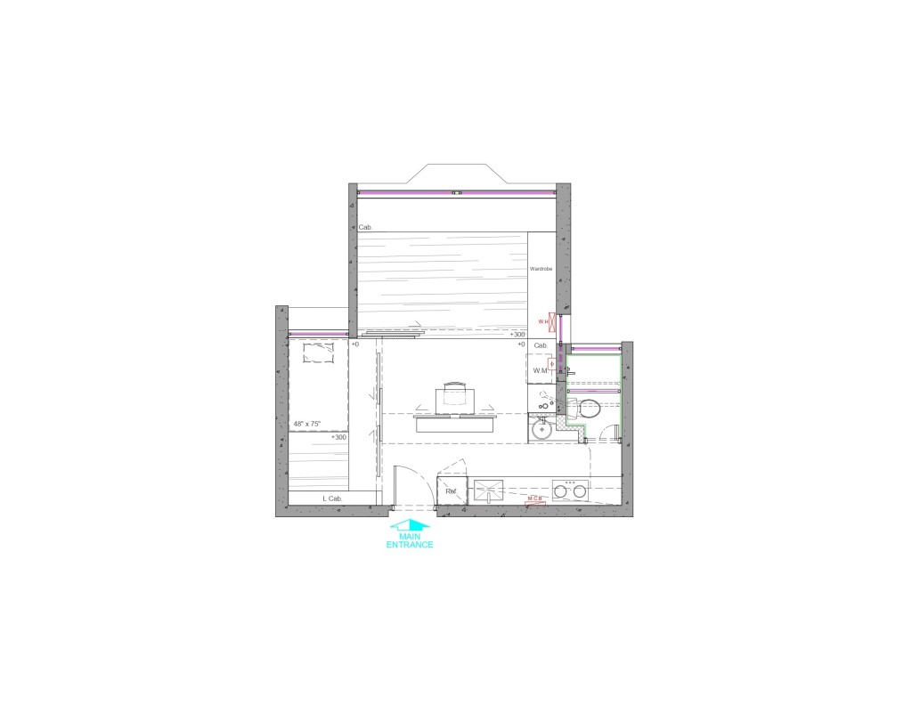 裝修後格局平面圖。