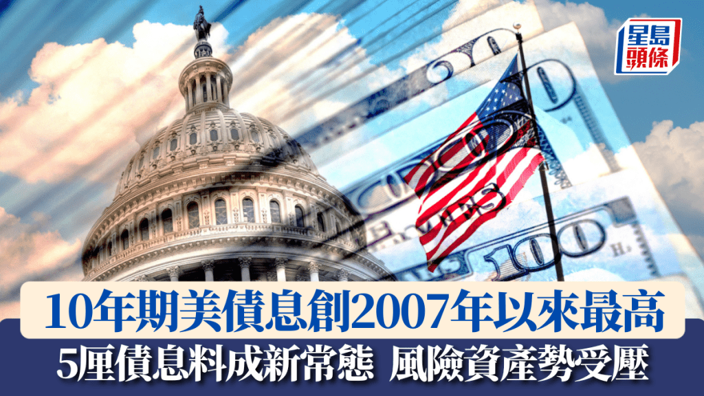 10年期美债息创2007年以来最高 5厘债息料成新常态 风险资产势受压