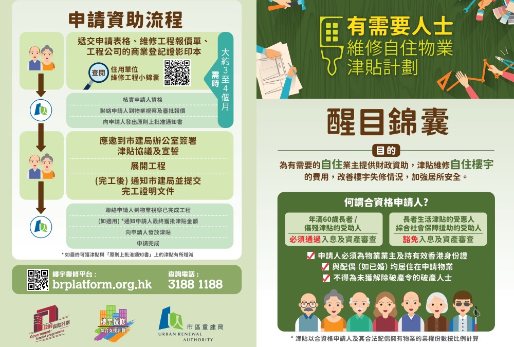 「自住物業維修津貼」申請流程 「自住物業維修津貼」申請流程