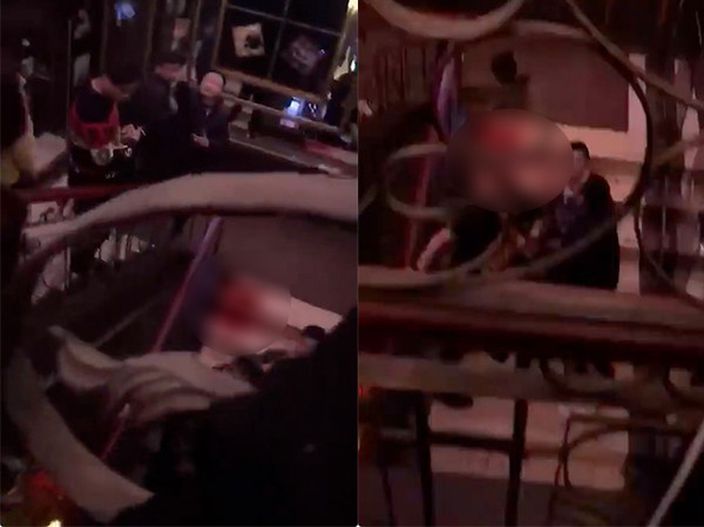 疑似「鴨王被打斷腿」的影片。網圖