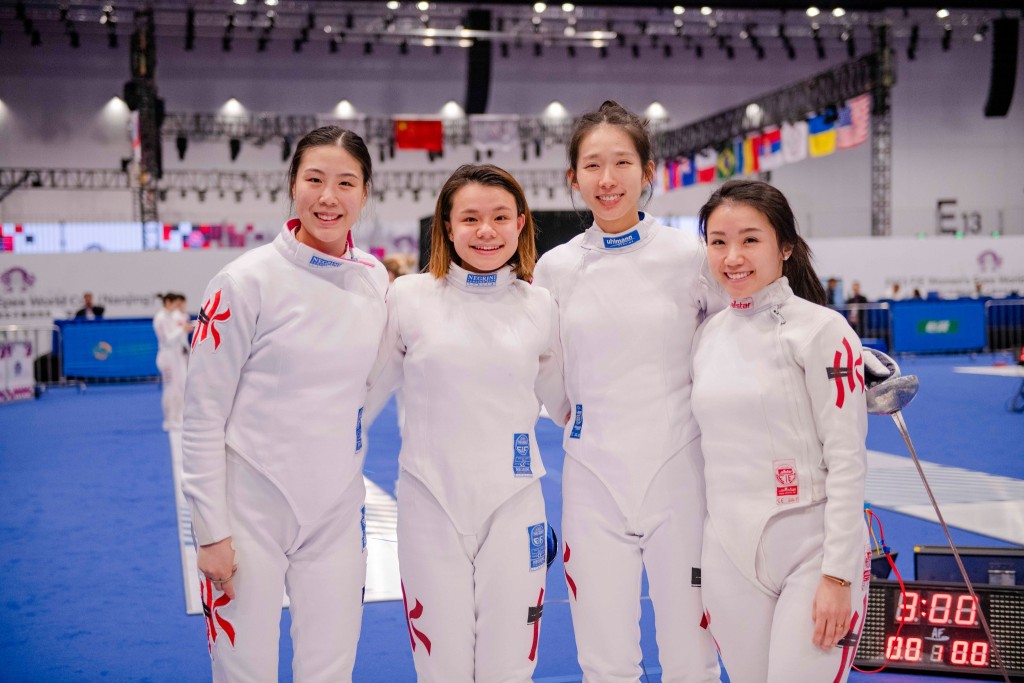 女重团队陈渭泠(左起)、连翊希、江旻憓、朱嘉望。 FIE资料图片
