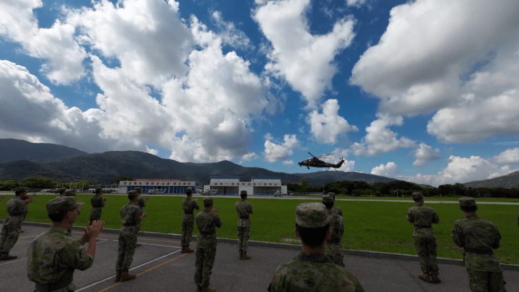 空軍直升機部隊參與輪換。「香江礪劍」圖片