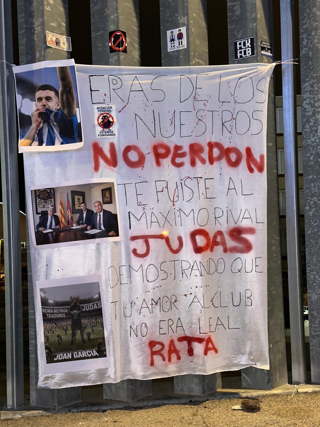 爱斯宾奴球迷嘲讽祖安加西亚为「老鼠」。网上图片