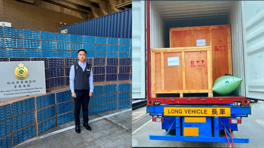 海關區域合作連破兩海路私煙案 拘3男檢3700萬貨 有人趁周日暴雨提貨難逃法網