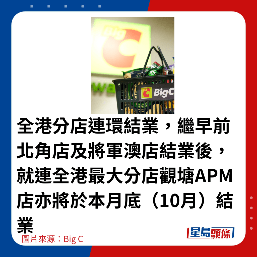 全港分店连环结业，继早前北角店及将军澳店结业后，就连全港最大分店观塘APM店亦将于本月底（10月）结业