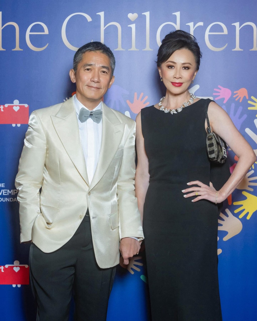 梁朝伟与刘嘉玲出席香港「The Children Ball」的筹款晚宴活动