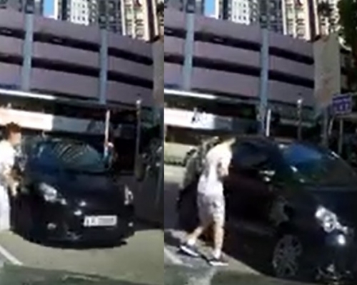 男童在兩車之間衝出,恰巧對面行車線有車輛轉入,幸車Cam片主馬上響安,未有釀成意外。影片截圖