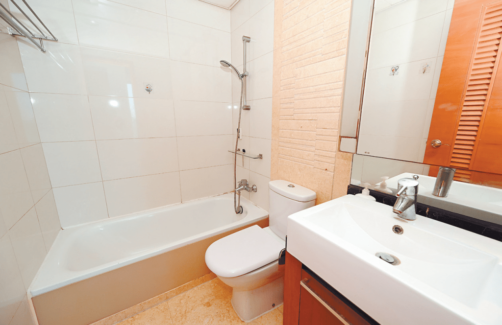 浴室打理乾淨，潔具齊全，更備有二合一的淋浴及浴缸。