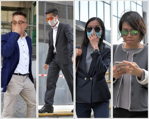 (左起)被告李易明、麥光耀、黃淑安及陳麗兒。資料圖片