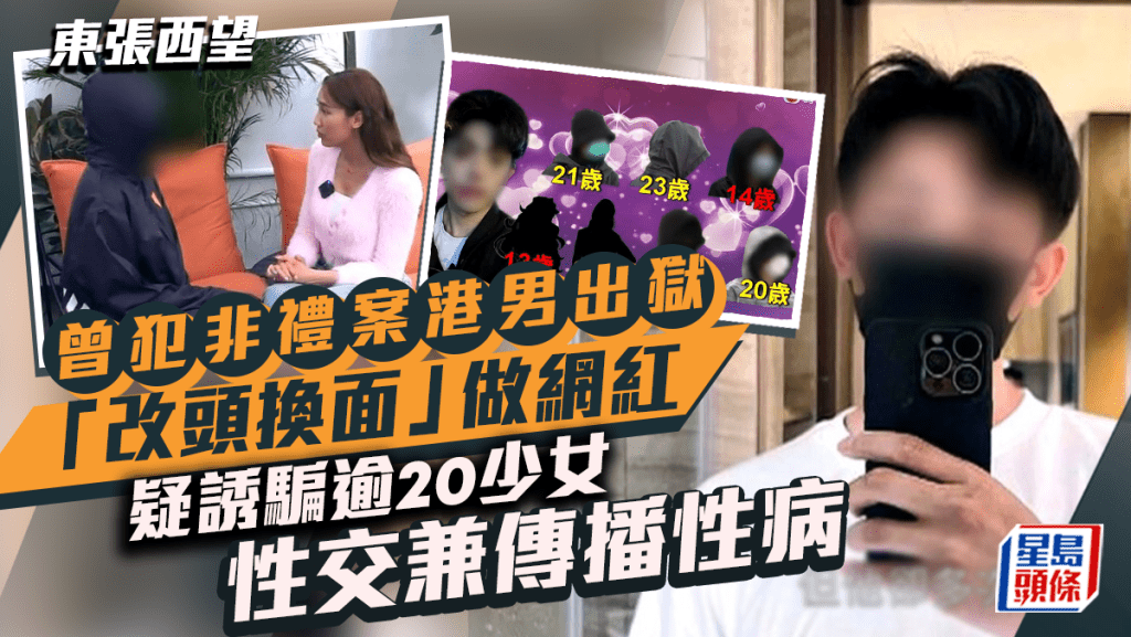 東張西望丨曾犯非禮案紋身男出獄「改頭換面」做網紅  疑誘騙逾20少女性交兼傳播性病