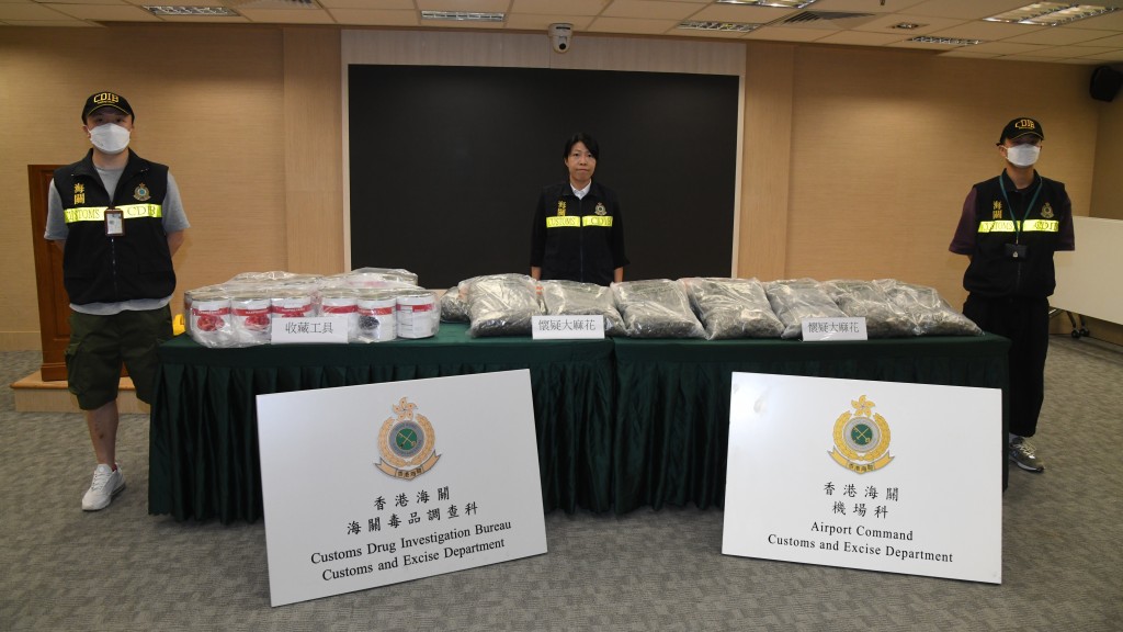 美國抵港包裹藏400萬元大麻 假扮水果乾及電話 海關拘3男