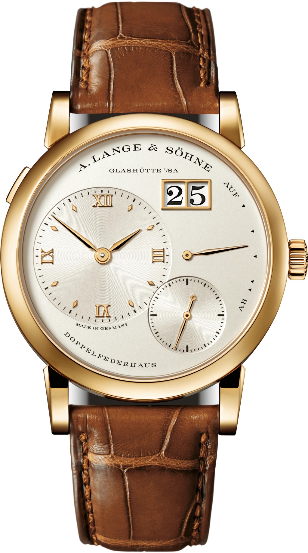 A. Lange & Söhne Lange 1,錶殼:38.5mm黃金/ 機芯:L121.1手上鏈/ 售價:待詢。 A. Lange & Söhne Lange 1,錶殼:38.5mm黃金/ 機芯:L121.1手上鏈/ 售價:待詢。