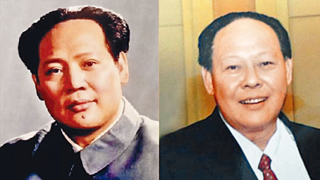 彭江（右）扮演的毛澤東。互聯網