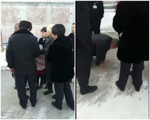 李士源與家人訣別。網上圖片